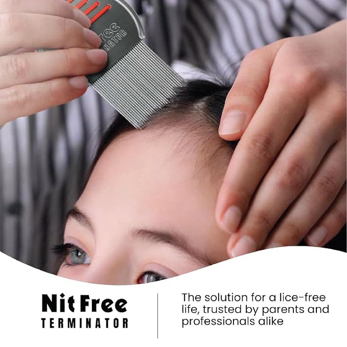 Nit Free Terminator Lice Comb - Professional Stainless Steel Comb for Effective Head Lice Treatment (Colors May Vary) (Pack of 100)