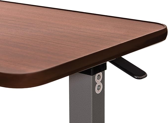 Vaunn Medical Cart Pneumatic Adjustable Overbed Table with Wheels – Rolling Bedside Table for Hospital, Portable Standing Cart & Laptop Desk for Bed, Couch, Wheelchair