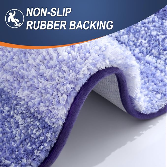 OLANLY Bathroom Runner Rugs Mat 47x20, Extra Soft Absorbent Microfiber Bath Rugs, Rubber Backing, Quick Dry, Washable Long Bath Mats for Bathroom, Tub and Shower, Home Decor Accessories, Blue-Violet
