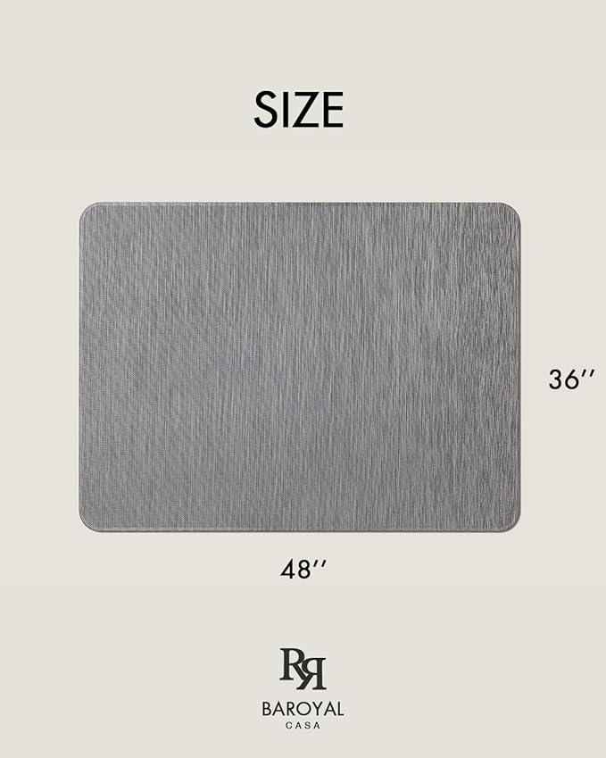 Baroyal Office Chair Mat for Hardwood Floor Under Desk Computer Rolling Chair Mat for Wood/Tile Floor Non-Slip Heavy Duty Desk Rug PVC Plastic Hard Floor Protector 36" x 48" (Gray)