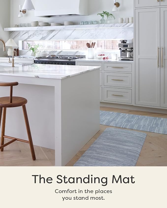 House of Noa Nama Standing Mat – Anti-Fatigue Kitchen Mats for Floor, Cushioned & Non-Slip Kitchen Comfort Mat for Standing, Thick Foam Anti-Fatigue Mat for Kitchen & Workspaces, Aspen Dusk 30" x 72"
