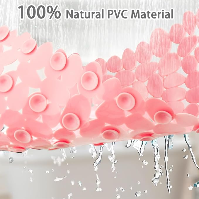 SONGZIMING Pebble Bath Mat for Bathtub to Anti Slip Bathtub Mat in Shower with 16 Inches by 35 Inches (Pink)