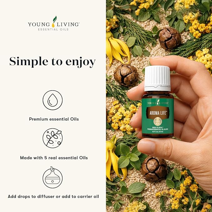 Young Living Aroma Life Essential Oil Blend | 15 ml | Ideal for Massage & Aromatherapy Diffusers | Calming Herbal Scent for Relaxation & Tranquility | Self-Care & Wellness Ritual