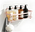 Pink Shower Caddy Shelves Organizer Rack, Single Pack Shower Shelf for Shampoo Soap Bathroom Waterproof Adhesive Holder, No Drilling Wall Mounted
