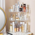 shuang qing 3-Tier Corner Bathroom Counter Organizer – Storage Shelf for Makeup, Perfume & Skincare, Space-Saving Countertop Tray Fits Bathroom, Dresser, Kitchen (White)
