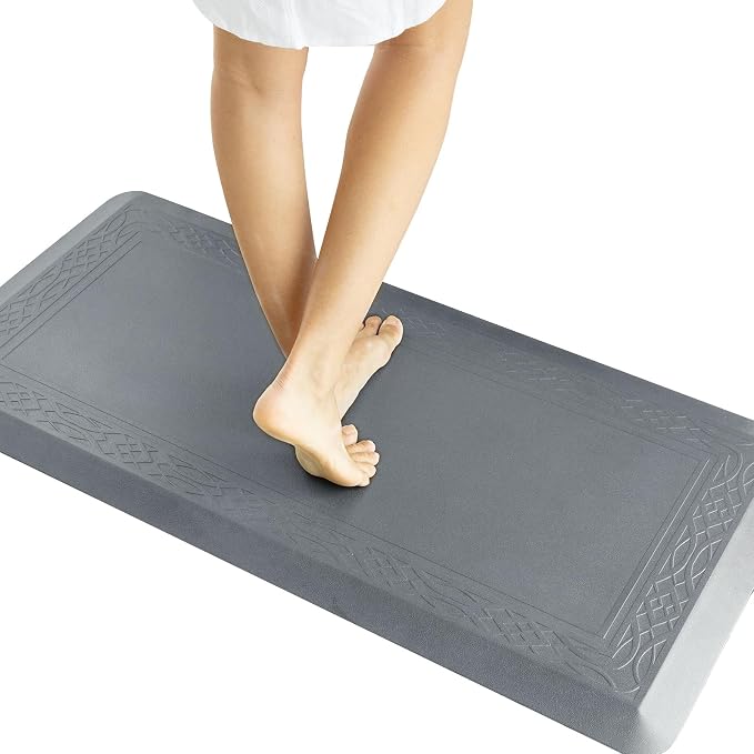 20 x 42 Inch Extra Support Anti Fatigue Comfort Kitchen Mat, Waterproof Long Kitchen Runner, Non-Slip Standing Desk Mat, Commercial Pads for Offices, Home, Garages (Bordeaux Grey, 20'' x 42'')