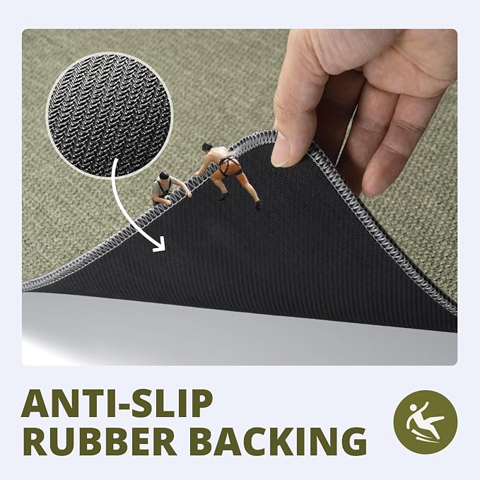 Bathroom Rugs Sets 2 Piece, Thin Bath Mat Absorbent Quick Dry, Machine Washable, Rubber Backing for Non Slip, Low Pile Cozy Cloth Bathroom Rug Set for Tub/Sink/Shower (27"x17" & 30"x20", Sage Green)