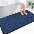 OLANLY Memory Foam Bath Mat Rug 59x34, Ultra Soft and Absorbent Bathroom Rugs, Non-Slip, Comfortable, Machine Washable Bath Carpet for Bathroom Floor, Tub, Shower and Home Decor Accessories, Navy