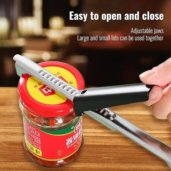 2 in 1 Adjustable Jar Opener, 2024 New Adjustable Jar Opener for Weak Hands Multi-function Can Opener Manual Lid Gripper Opener and Bottle Opener Tool for Home Kitchen Gadgets (1Pcs)