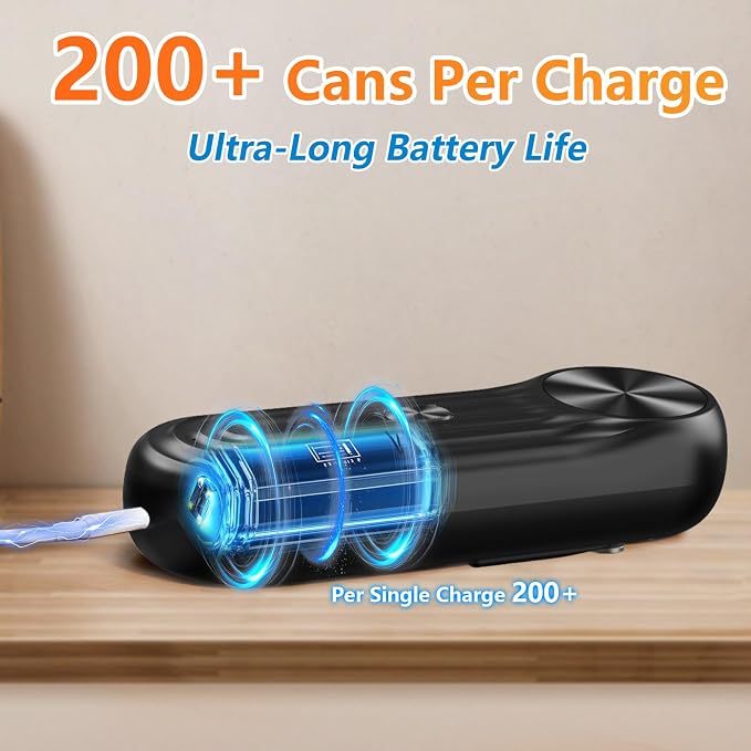 Electric Can Opener, One Touch Automatic Can Opener for Seniors, Rechargeable Cordless Can Openers, Auto‑Stop Smooth Edge Lid Cutter, Fits All Can Sizes, Food Safe Kitchen Gadget for Arthritis