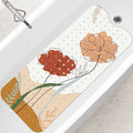 SHUCHING Boho Flower Bath Mat for Tub Non Slip-40 X 16 Inch, Non Slip Bathtub Mat for Elderly Mold Free, Long Shower Mat for Inside Shower, Machine Washable
