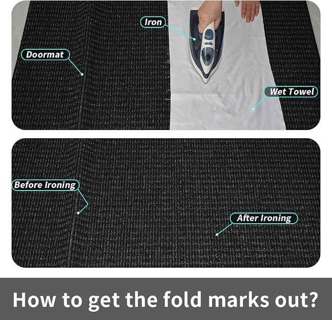Indoor Doormat, 24" x 40", Black and Grey, Non-Slip Front Door Mats, Outdoor, Washable, Low Profile Indoor Door Mats for Entrance, Entryway, Dirt Resistant and Absorbent Welcome Mat
