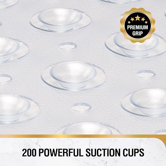 HITSLAM Bath Mat for Tub, Non Slip Bathtub Mat, 40 x 16 Inch Extra Long Bath Tub Mat, Machine Washable Bathroom Shower Mat with Suction Cups and Drain Holes, Soft on Feet, Clear
