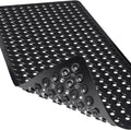Non-Slip Bathtub and Shower Mats, Power Grip Bath Mat 35 x 16.3 Inch with Suction Cups and Drain Holes for Tub Bathroom Floor Safety, Machine Washable Soft Bathmat, Black