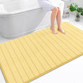 OLANLY Memory Foam Bath Mat 70x46, Super Soft Absorbent Bathroom Rugs, Quick Dry, Machine Washable Shower Floor Rugs, Bathmat Carpet, Bathroom Home Decor Accessories, Yellow