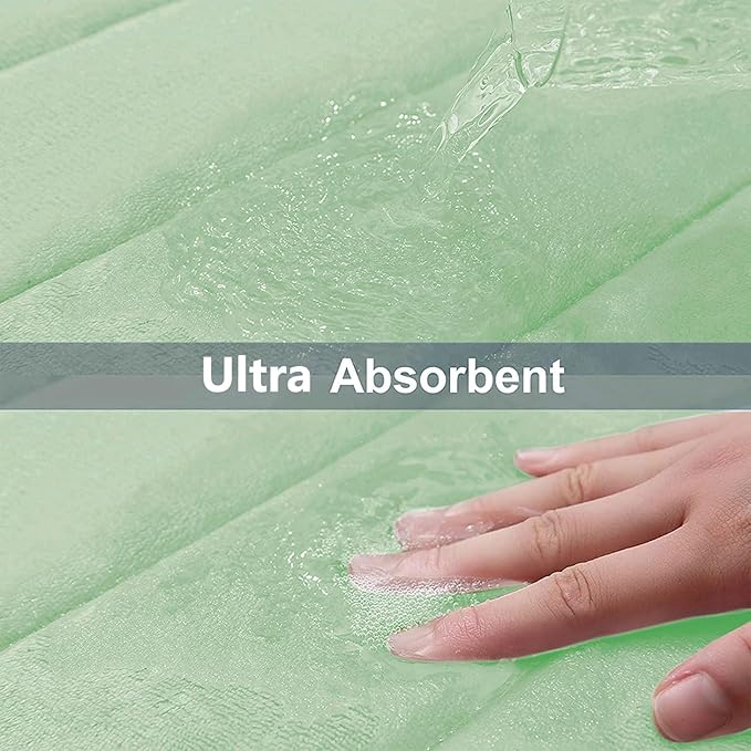 Buganda Memory Foam Bath Mat, 60" x 24", Ultra Soft and Non-Slip Bathroom Rugs, Water Absorbent and Machine Washable Bath Rug Runner for Bathroom, Shower, and Tub, Sage Green