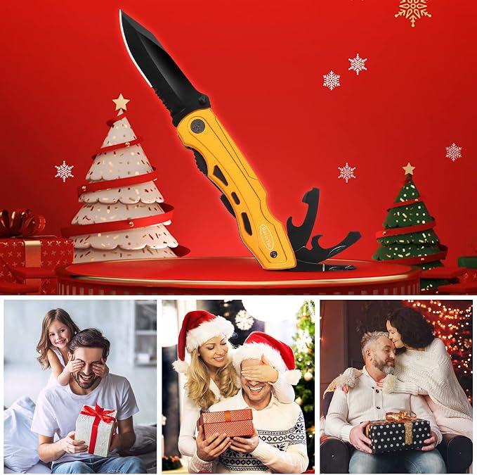 RoverTac 15-in-1 Pocket Multitool Knife - Folding Knife with Pliers, Bottle & Can Opener, Phillips Screwdriver + 9 Bits, Nylon Sheath - EDC Multi Tool for Camping, Hiking & DIY - Gifts for Men & Dad