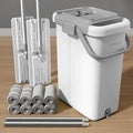 JOYMOOP Mop and Bucket Set for Floor and Wall Cleaning, Commercial and Household Use, Flat Mop System with 60" Dual Mops + 8 Pads