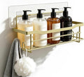 Shower Caddy Shelves Organizer Rack, Single Pack Shower Shelf, Caddies for Shampoo Soap Bathroom Waterproof Adhesive Holder, No Drilling Wall Mounted Self, Matte Gold