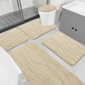 YIHOUSE Memory Foam Bathroom Rug Sets, Khaki, 5 Piece | Ultra Soft, Absorbent, Non-Slip, Machine Washable