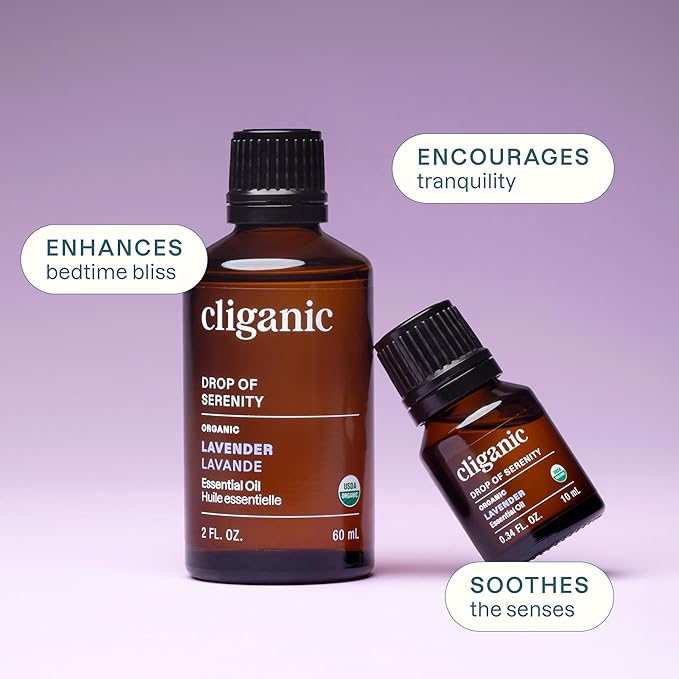 Cliganic Organic Lavender Essential Oil - 100% Pure Natural for Aromatherapy Diffuser | Non-GMO Verified