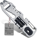 EDC Pry Bar Multitool – 10-in-1 EDC Pry Tool – Pocket Pry Bar, Bottle Opener, Ratchet Wrench, Screwdriver Set, Box Opener, Seatbelt Cutter, Hex Wrench (2.9oz) - Carabiner Multitool