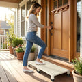 One Step Stool Platform 3.8" Height for Adults, Kids. Heavy Duty/Portable/Nonslip/Durable Construction Safe Step Stool for Bedroom/Kitchen Bed, Bathroom,Kitchen，Garden (White)