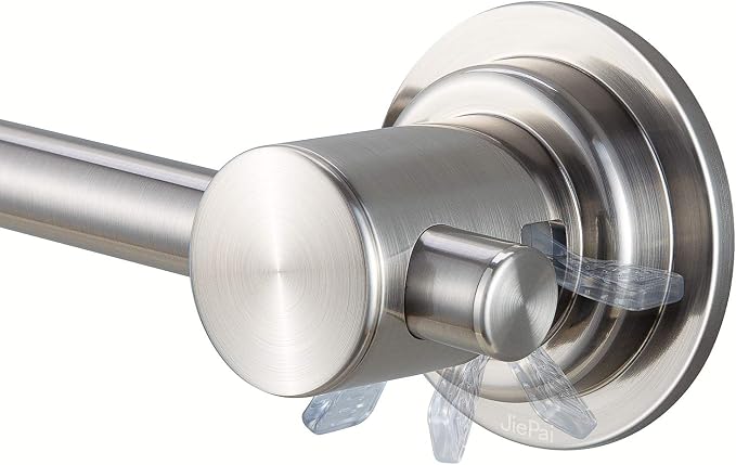 JiePai 24 inch Suction Cup Towel Bar Brushed Nickel,Bath Shower Towel Holder Shower Door Adhesive Towel Bar Suction Towel Rack (Brushed Nickel, 24inch)