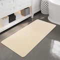 Mecko Bath Mat, Ultra Absorbent Quick Dry Bathroom Floor Mats-Rubber Non-Slip Thin Bathroom Rug Fit Under Door, Faux Suede Surface Shower Rug for Bathtub, Sink, Shower Room(Beige,24"x48")