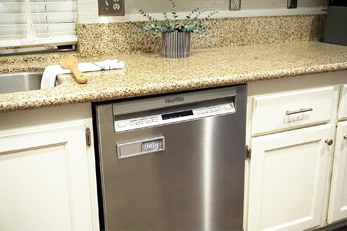 Dishwasher Magnet Clean Dirty Sign - Magnetic Signs That Say Clean/Dirty - Optional Sticker Adhesive for Non-Metal Stainless Steel Dish Washers - Light Gray Farmhouse