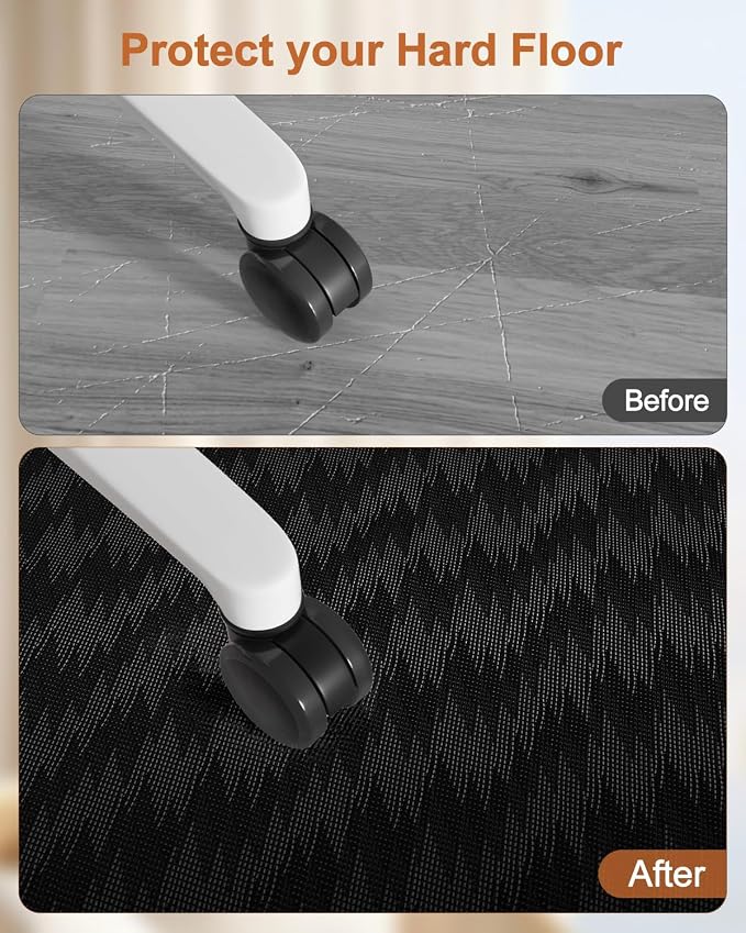Blvornl Large Office Chair Mat for Hardwood Floor, Rolling Chair Mat for Hard Wood, Large Anti-Slip Hard Floor Protector, Heavy Duty Computer Desk Rug for Office and Home 35.4"*47.2" Black