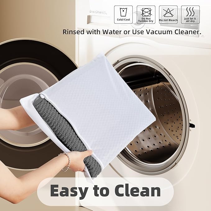 TYUU Bathroom Rugs Non Slip Washable, Super Absorbent Thin Bath Mat Small Quick Dry Low Pile Bathroom Rug, Dark Grey 20"x30"