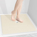 OTHWAY Square Shower Mat, 27"x 27" Extra Large Shower Mats for Inside Shower, TPE Anti Slip Shower mat with Suction Cups Drain Holes, Machine Washable Shower Floor Mat (Beige)