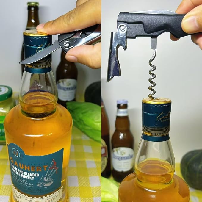 7-in-1 Multi-Function Bottle Opener, Kitchen Can Opener with Corkscrew, Jar Opener Bottle Opener and Can Opener for Weak hands, Seniors with Arthritis and Anyone with Low Strength