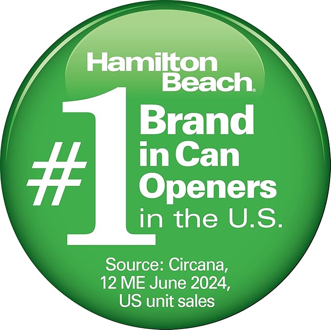 Hamilton Beach Smooth Touch Electric Automatic Can Opener Easy Push Down Lever, For All Standard-Size and Pop-Top, Extra Tall, With Bottle Opening Accessory and Built-In Knife Sharpener, Black