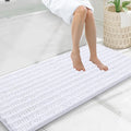 Smiry Bathroom Rugs Mat 47x20, Extra Soft Absorbent Chenille Bath Rugs, Non Slip Rubber Backing Machine Washable Quick Dry Bath Mats for Bathroom Floor, Tub, Shower, Home Decor Accessories, White