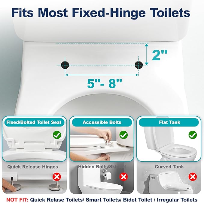 Toilet Safety Rails for Seniors, Height Adjustable Toilet Safety Frame Grab Bars, 500lb Toilet Support Rails Easy Installation & No Wobble, Toilet Assistance Handles for Elderly and Disabled