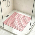 Casa and Beyond Shower Mat, Secure Shower Mats Easy to Clean, Showers Mat with Suction Cup, Washable Non-Slip Bathtub Mats for Inside Showers (Pink,20.9 * 20.9 in)