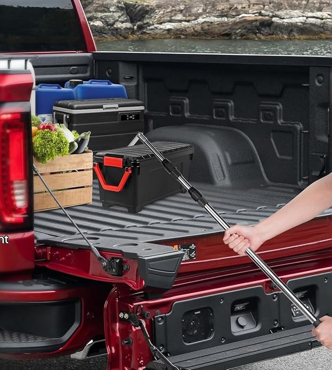 Cargo Grabber Reach Retriever Tool, 16-36 Inches Truck Bed Accessories Telescoping Pull Pole with Two Hooks, Used for Pickup Truck, SUV, Improve Efficiency and Portable