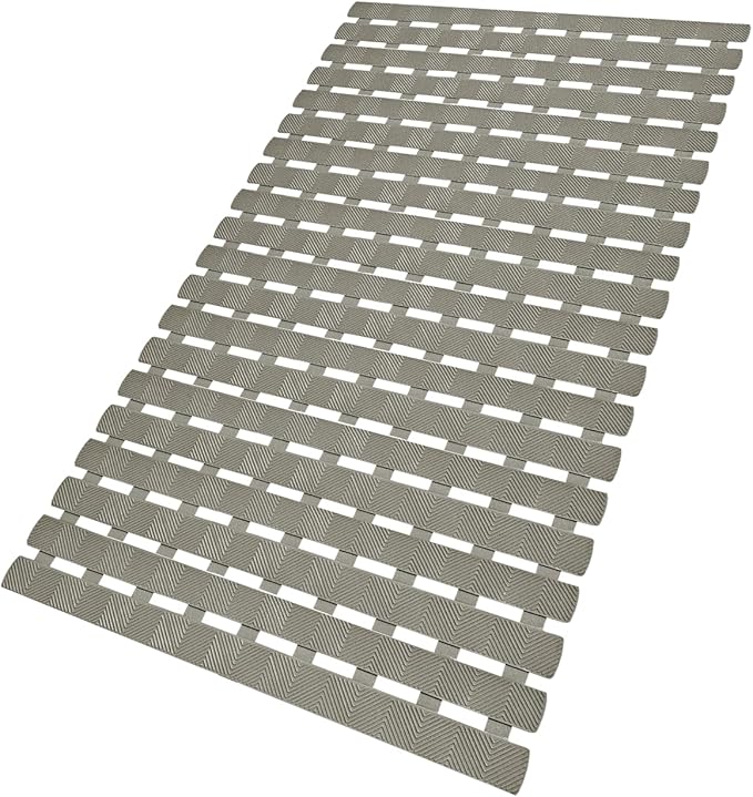 Bathtub Shower Mat, Pet Dog Bathing Non-Slip Mat, Dog Bath mat for tub, Quick Drain Bathtub Mat with Suction Cups & Drain Holes for Bathroom, 27 X 15.7 Inch (Khaki)