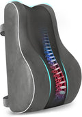 CloudBliss Ergonomic Lumbar Support Pillow Seat Cuhsion - Memory Foam for Lower Back Pain Relief, Adjustable Straps & Mesh Cover for Office, Gaming, Car Seat (XL, Grey)