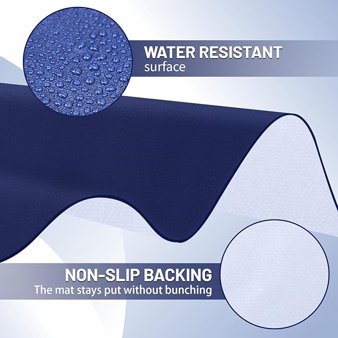 Drydiet 55x55 Inch Extra Large Craft & Painting Floor Mat - Waterproof Non-Slip PVC Art Rug, Floor Protector for Easel Painting Pottery Messy Projects, Washable Roll-up Spill Mat(Blue, Plain)