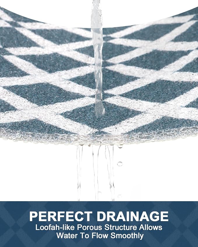 Shower Mat Non Slip - Quick Drying Anti Slip Shower Mats for Inside Shower, Soft PVC Loofah Foot Scrubber Mat, Extra Large Bath Mat for Shower, Tub, Bathroom, Floor, Kitchen, Home, Pool, Hotel