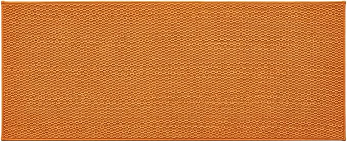 TYUU Bathroom Runner Rug, Long Bath Mat Washable Thin Quick Dry Low Pile Bathroom Runner Rugs 24 x 60 Non Slip, Orange 24"x60"