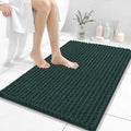 OLANLY Bathroom Rug Mat 36x24, Thick Soft and Absorbent Chenille Bath Mat, Non-Slip Rubber Backing, Machine Washable Quick Dry Bath Rugs for Tub Shower Floor, Home Decor Accessories, Blackish Green