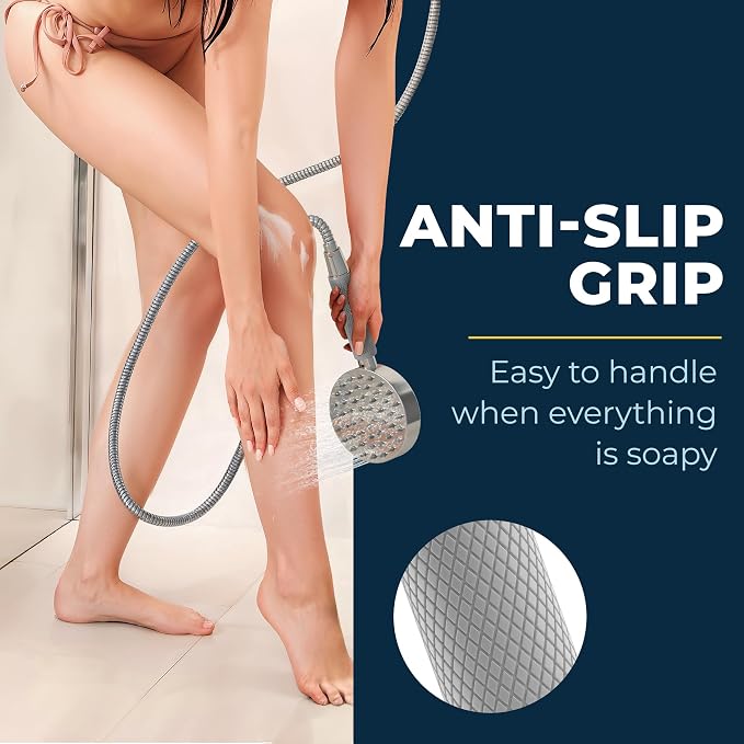 HammerHead Showers® Shark Skin Grip Compatible for HammerHead Showers 1-Spray Handheld Shower Head – Slip-Free Grip for Handheld Shower Head for Elderly or Kids – Handshower Silicone Grip