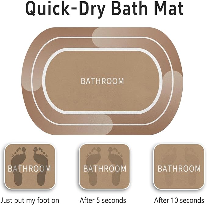 Bath Mats 17x27 Inch Non Slip Bathroom Mat Rug Absorbent Quick Drying Bath Mat Rubber Backing Bathroom Mats for Bathroom Floor Bathtub Shower Sink Shower Room Easy Care Grayish Orange