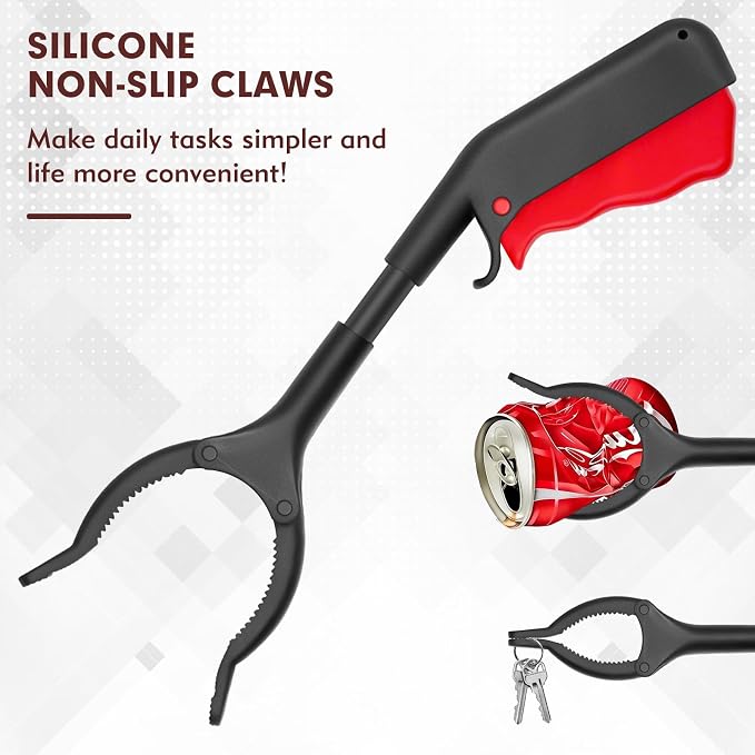 Grabber Reacher Tool, 11" Grabber with Anti-Slip 360° Rotating Jaw, Lightweight Reacher Grabber Pickup Tool for Gripping Various Objects and Picking up Trash Pests Trash