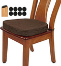 BUYUE Thickened 2.5" Friendly Woven Fabric Dining Chair Cushion, U-Shape High Density Foam Comfortable Chair Pad for Kitchen, Slip Resistant Indoor Seat Cushion (1 Piece, Chocolate)