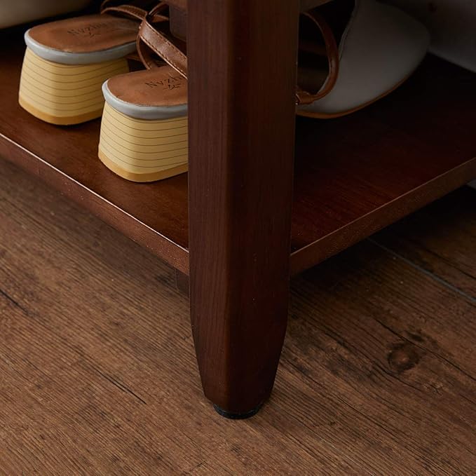 XKZG Shoe Storage Bench Wooden Shoe Rack Bench Rustic Solid Wood Entryway Bench (Brown,23.6")